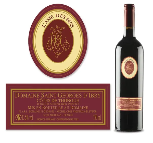 Bouteille de L'Âme des Pins — DOMAINE ST GEORGES D'IBRY, vin rouge