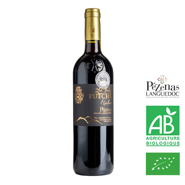 Bouteille de L'Excellence — LES TROIS PUECHS, vin rouge