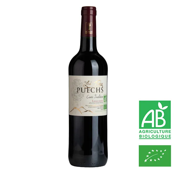 Bouteille de Tradition — LES TROIS PUECHS, vin rouge