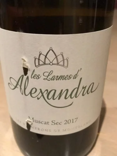 Bouteille de Les Larmes d'Alexandra - Muscat Sec — LES VIGNERONS DE MONTBLANC, vin blanc