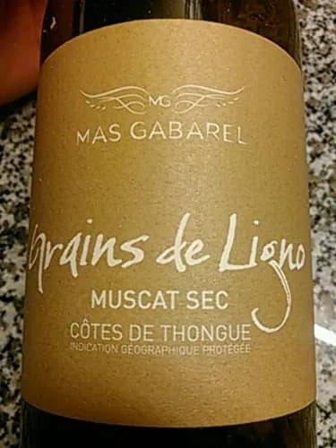 Bouteille de Grains de Ligno Muscat Sec — MAS GABAREL, vin blanc