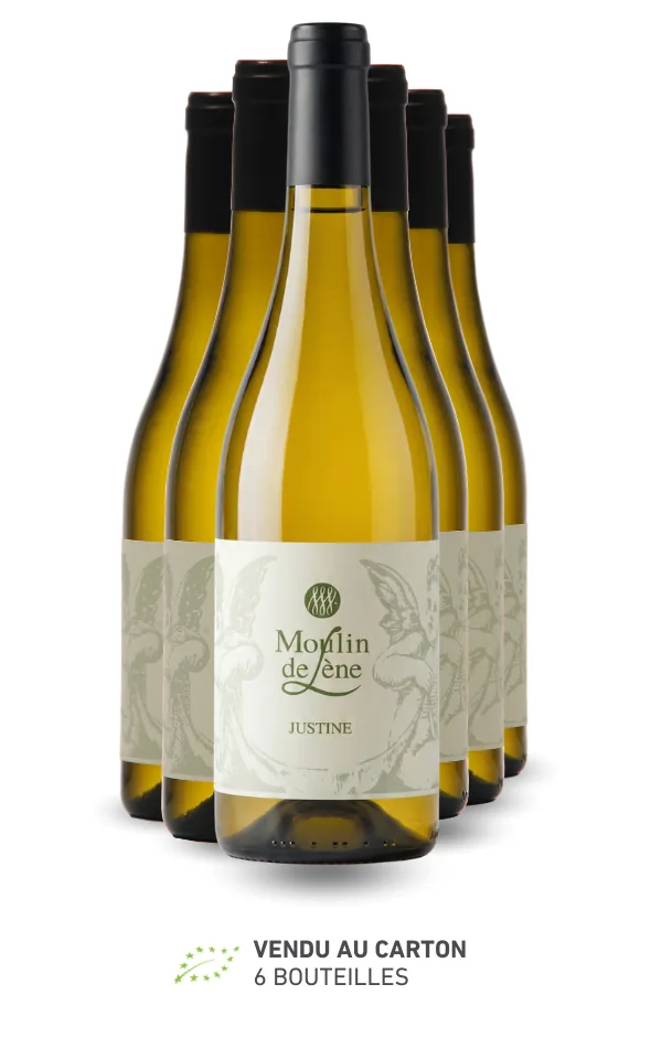 Bouteille de Justine — MOULIN DE LENE, vin blanc