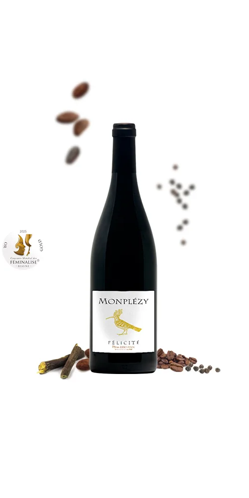 Bouteille de Félicité Rouge — DOMAINE MONPLEZY, vin rouge